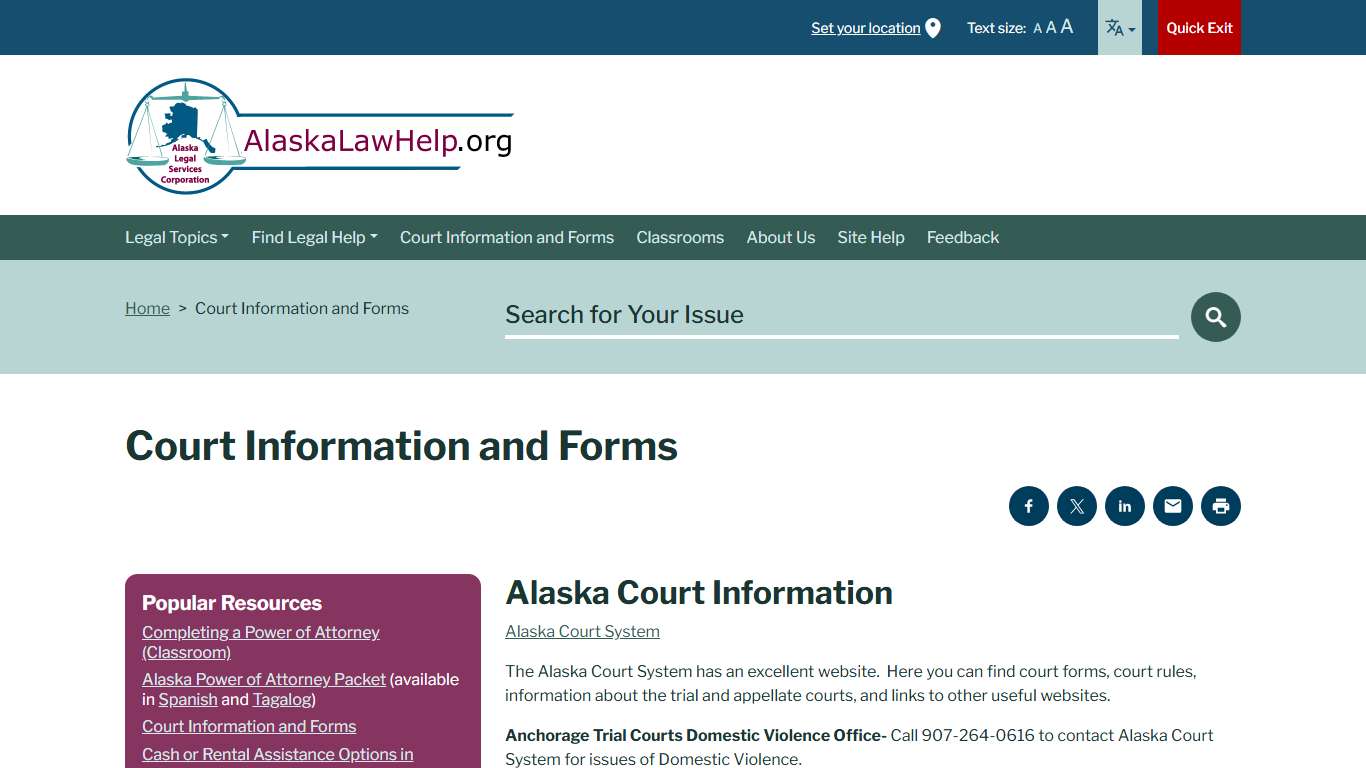 Court Information and Forms | Alaska
